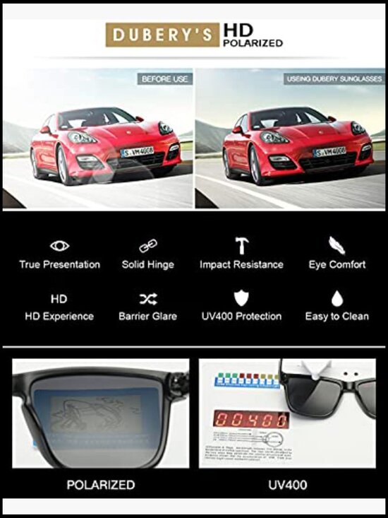 Classic Square Polarized Sunglasses UV400 Protection Unisex main image 5